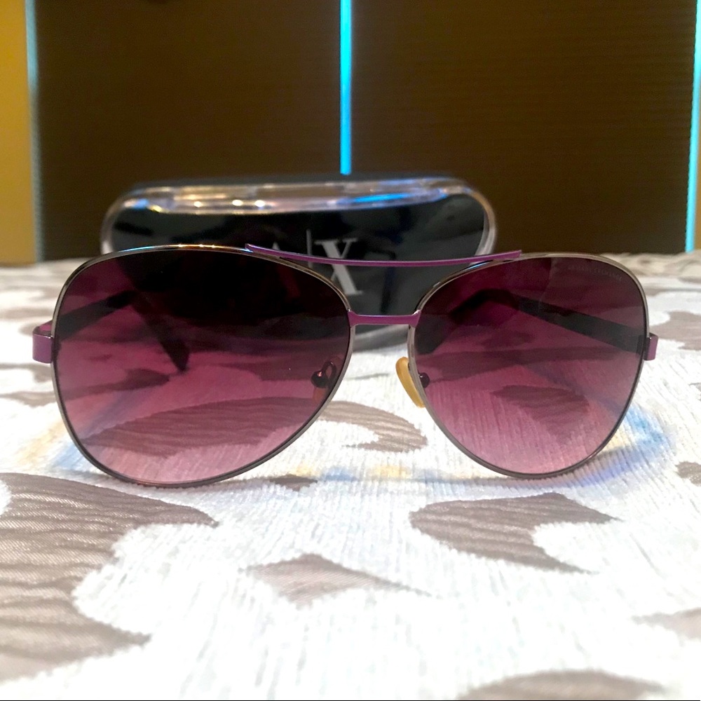 Armani Exchange purple aviator sunglasses